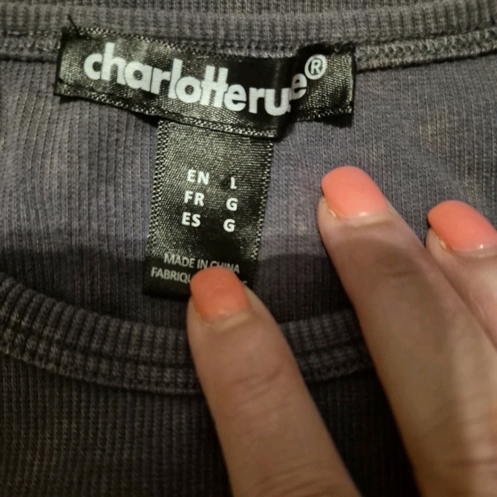 Charlotte Russe Charcoal Tank Top Motorcycle Club Tank says large But Runs Small - Picture 3 of 3